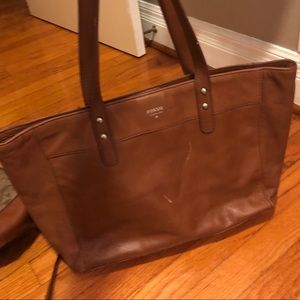 Fossil Leather Tote
